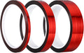PATIKIL Metalized Tape 0.2/0.6/1 Inch x 55 Yards, 3 Roll Mirror Metallic Masking Foil Sticker Self Adhesive for Detailing Accent Wall Graphic Arts, Red