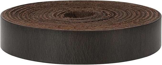 Ringsun 1/2 Inch Wide Flat Leather Straps for Crafts, Full Grain Leather Strips Cord String for Crafts, Tooling (2mm Thick 72.5 Inches Long Black Coffee)