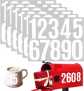 6 Sheets 3 Inch Mailbox Numbers Stickers Vinyl Decals,Self Adhesive Number Waterproof House Address Numbers for Outside Mailbox,Signs,Window,DIY Crafts Making,Door,Car,Home,Business(White)