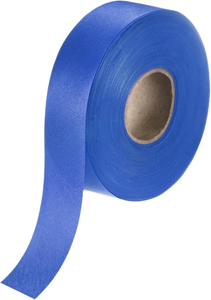M METERXITY 1-Pack Extra Wide Single Fold Bias Tape, 1.2 Inch x 55 Yards Satin Bias Tape for Sewing/Seaming/Quilting/Hemming/DIY Crafts/Quilt Binding [Blue]