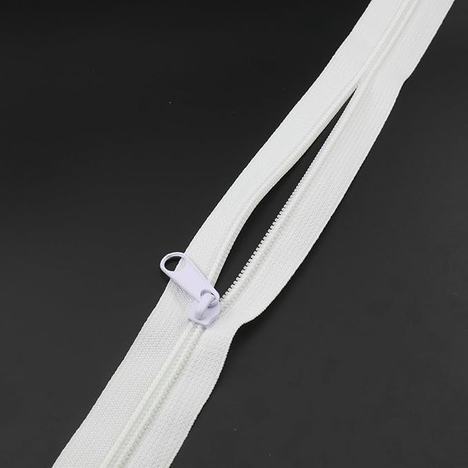 Leekayer #5 15 Inch White Nylon Zippers Bulk 6PCS 38.1 CM Zipper for Tailor Sewing DIY Craft Bag,Luggage,Dress,Sofa Cushion,Pillow Bed Covers (White)