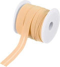 MECCANIXITY 3/4 Inch Single Fold Bias Tape Polyester Continuous Bulk Bias Tape Roll for Sewing, Seaming Quilting Hemming Binding Crafts (Light Orange 25 Yards)