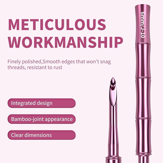 SoosuiCrochet Hooks, 9-Piece Crochet Hook Set 3mm–8mm, Ergonomic Crochet Hook Set, Long Crochet Hooks, Smooth and Lightweight Knitting Tools, Perfect for Yarn Crafts.