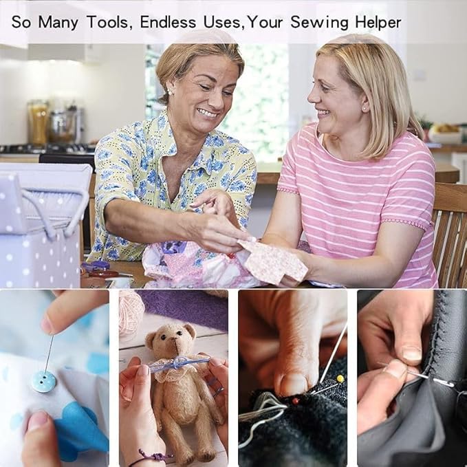 FREFTA Sewing Kit for Adults Beginner and Professionals, Home, Travel Mini Sewing Kit with Sewing Pins and Needles,Seam Rippers,Thread,Threaders for Hand Sewing with Scissor and Accessories