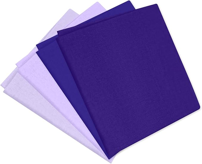 18 * 21inch Cotton Fabric Premium, Solid Precut Fabric Pure Quilting Fat Quarter Bundles Patchwork for Sewing DIY Craft (Purple, 4PCS)