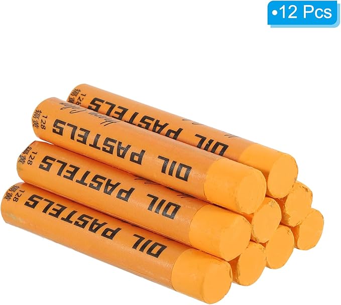 PATIKIL Light Yellow Oil Pastels, 12Pcs Soft Oil Crayons Creamy Pastels Stick Art Supplies for Art Painting Drawing Blending Graffiti for Artists Beginners