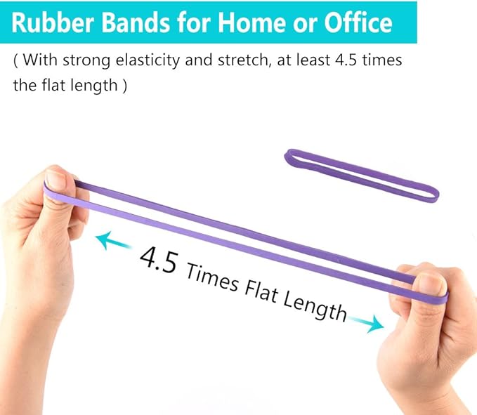 Coopay 120 Pieces Large Rubber Bands Bulk, 8 Inches Heavy Duty Strong Elastic Bands for Office Supply School Home, Securing Trash Can Garbage Cans, File Folders (Purple)