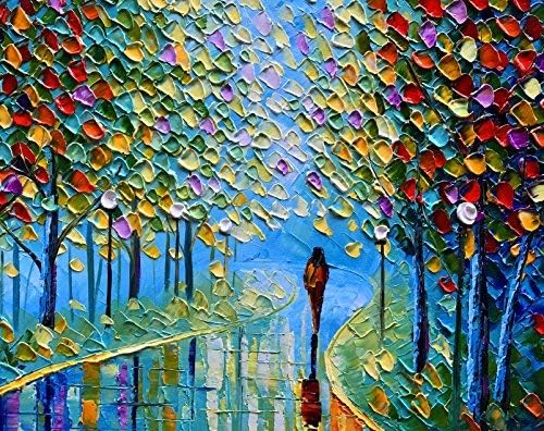 YaSheng Art -Landscape Oil Painting On Canvas Textured Tree Abstract Contemporary Art Wall Paintings Handmade painting Home Office Decorations Canvas Wall Art painting 24x36inch