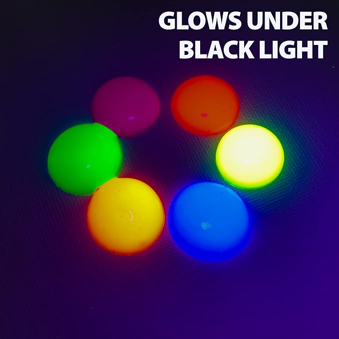 milo Fluorescent Acrylic Paint Set of 6 Colors | 32 oz Bottles | Student Neon Colors Acrylics Painting Pack | Glows UV in Black Light | Non-Toxic Art & Craft Paints for Artists & Hobby Painters | Made in USA