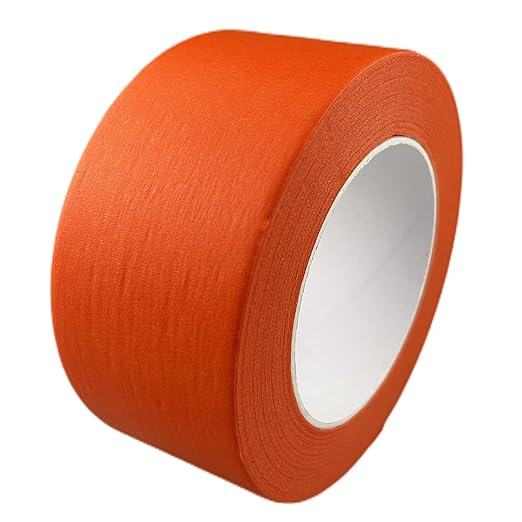Wide Masking Tape, Orange Painters Tape for Home, Office, School Stationery, DIY Art, Crafts, Labeling (3 Inch X 55 Yards)