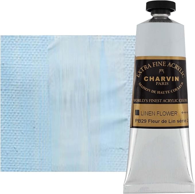 Charvin Extra Fine Professional Acrylic Paint - Linen Flower Light, 150ml Tube, Triple-Milled, Lightfast Pigments, Open Stock Artist Acrylic Paints in Nature-Inspired Hues