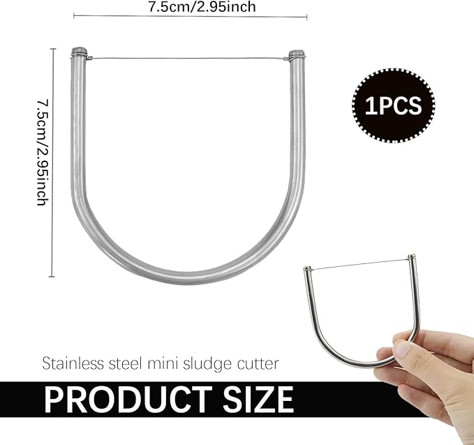 Stainless Steel Wire Clay Cutter Precision Angle Cutting Tool for Pottery Ceramics and Sculpting Bevel Trimming Tool