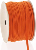 1/8" Width Skinny Elastic Band - Braided Cord - Orange 25 Yards - USA Warehouse