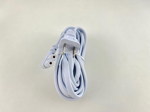 OMNIHIL [UL Listed] Extra Long White 10FT L-Shaped C7 Power Cord Replacement for Pfaff Creative 1475 CD Sewing Machine