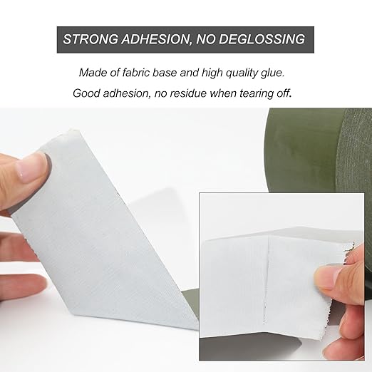 WELSTIK Professional Grade Army Green Tape Duct Tape, Waterproof Duct Cloth Fabric,Duct Tape for Photographers,Repairs, DIY, Crafts, Indoor Outdoor Use,2 Inch X 45 Yards, Olive Green