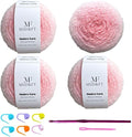 MSD&FT Ombre Yarn, 80% Acrylic 20% Nylon Blend, Pink Gradient, 4-Pack (Quartz Pink)
