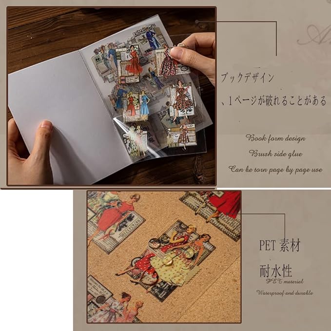 Alideco Vintage Scrapbook Stickers Set Retro Floral Sticker Book for Adults Sticker journaling Stickers for Scrapbooking Tweezer 20Sheets/160Pcs (fanhuabiaoben)