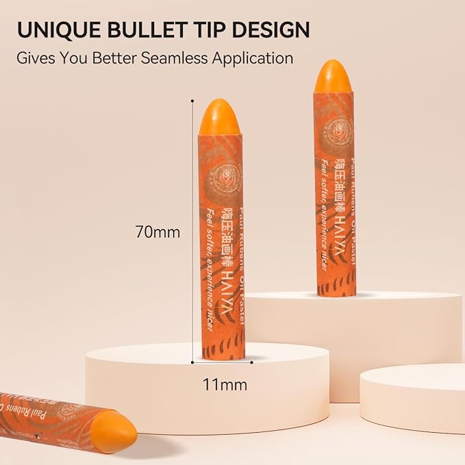 Paul Rubens Bright Yellow Oil Pastels (8 Pack) - Ultra-Creamy & Blendable, Bullet Tip for Precision - Premium Art Supplies for Drawing, Sketching & Painting - Ideal for Artists, Students & Beginners