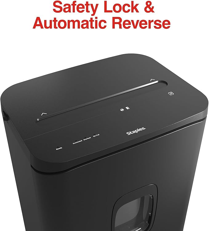Staples 20-Sheet Micro-Cut Shredder – High-Security Document & Credit Card Shredding for Offices