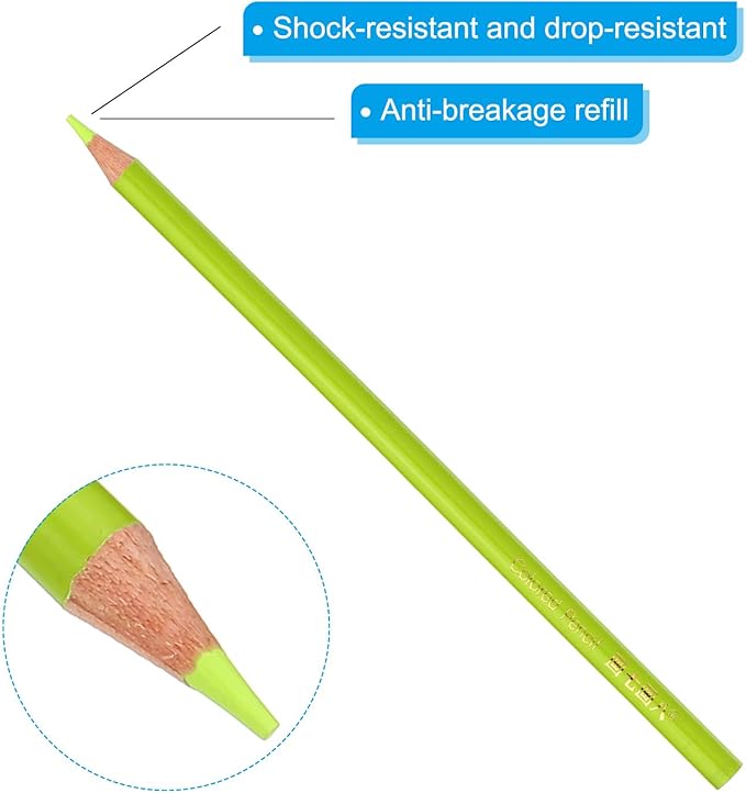 PATIKIL Light Green Colored Pencils Set,12 Pcs Oil Color Pencils Wooden Coloring Drawing Pencil for Artists Art Painting