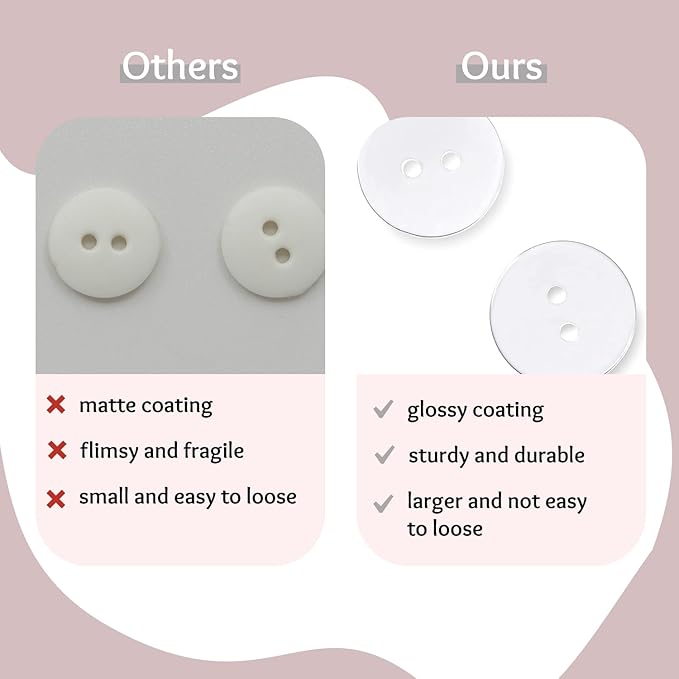 1/2" Clear Buttons 100 Pcs Transparent Buttons for Sewing 0.50 inch (13 mm) 2 Hole Crafts Sewing 20L Round Bulk Plastic Ideal for Dress Pants Shirt Skirt Blouse Craft DIY