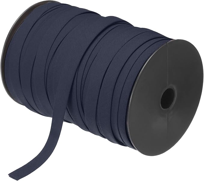 MECCANIXITY 1/2 Inch Double Fold Bias Tape Polyester Continuous Bulk Bias Tape for Sewing, Seaming Quilting Hemming Binding Crafts (Navy Blue 100 Yards)