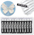 Mifuner Soft Oil Pastels Set (12 Sticks), Single Colors Heavy Oil Pastels Vibrant and Creamy,Pastel Art Supplies for Artists,Gallery Oil Painting Stick for Adult Drawing. White