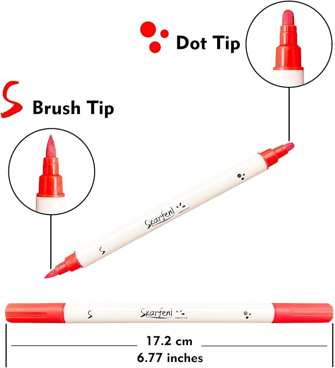 12 Acrylic Markers Water-based for Rock, Fabric, Wood, Glass, Easter Egg, Fabric Painting Craft Quick Dry Dual-Tip Water Based -No Toxic,No Odor-bright colors