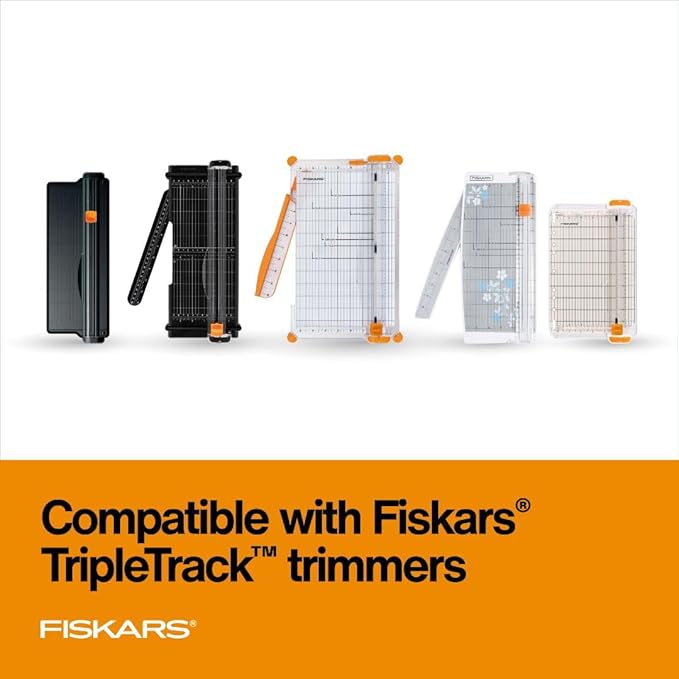 Fiskars TripleTrack Trimmer Replacement Blades - 2-Pack - High Profile Style I Blades for Cutting and Scoring - Arts and Crafts - Orange/Black
