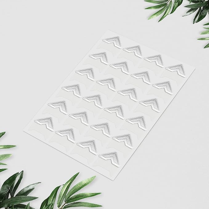 GOONAVI 10 Sheets 240 Pcs Shiny Silver Acid-Free Photo Corners Mounting Self Adhesive for DIY Photo Album Journal