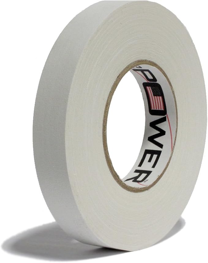 Premium Pro Grade White Gaffer Tape | Made in The USA | Heavy Duty | Secures Cables | No Residue Multipurpose | White Gaff Tape 1 in x 55 Yds