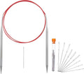 Size 7/4.5mm Circular Knitting Needles,40 Inch/100cm Knitting Needles for Beginners,Metal Round Knitting Needle Set with 9 Yarn Needle (Red, 40-inch-US-7(4.5mm))