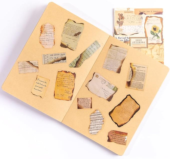 Alideco Vintage Scrapbook Stickers Set Retro People Flowers Sticker Book for Adults Sticker journaling Stickers for Scrapbooking Tweezer 20Sheets/160Pcs (ranshaodeshi)