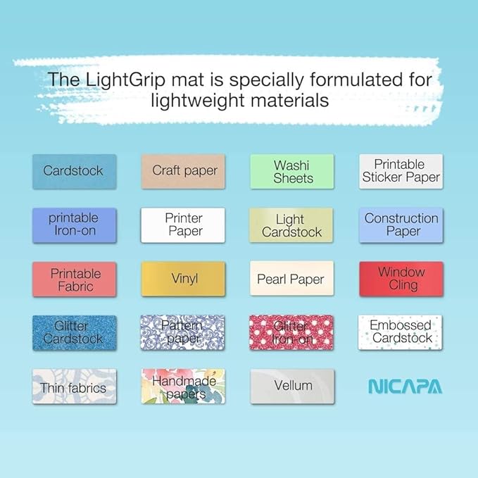 Nicapa Replacement Cutting Mat(12x12 inch）for Maker 3/Maker/Explore 3/Air 2/Air/One (3pack-Standardgrip、Lightgrip、Stronggrip) Adhesive&Sticky Non-Slip Flexible Square Gridded Cut Mat