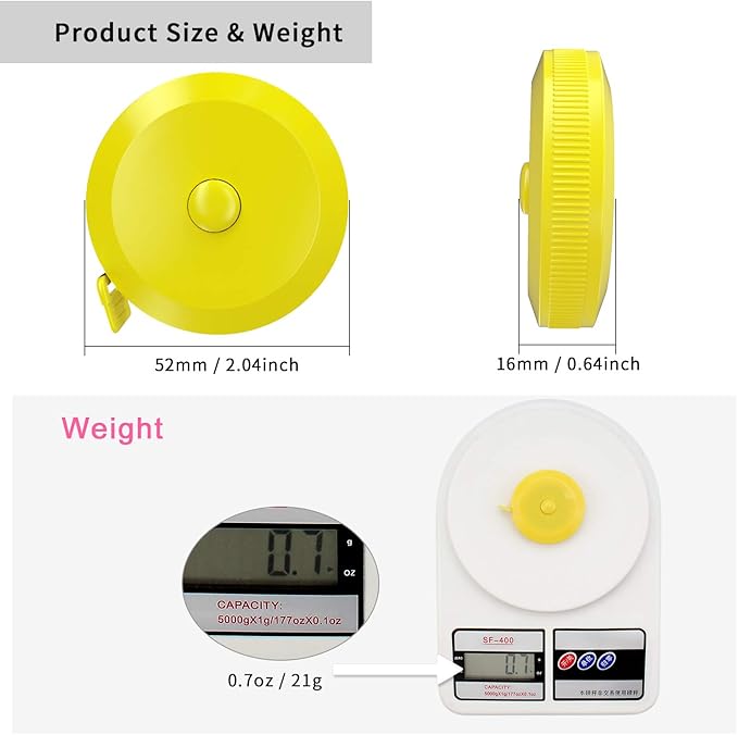 DiCUNO 60-Inch 1.5 Meter Soft and Retractable Tape Body Tailor Sewing Craft Cloth Dieting Measuring Tape (3 Pcs of Yellow with Soft Tape)