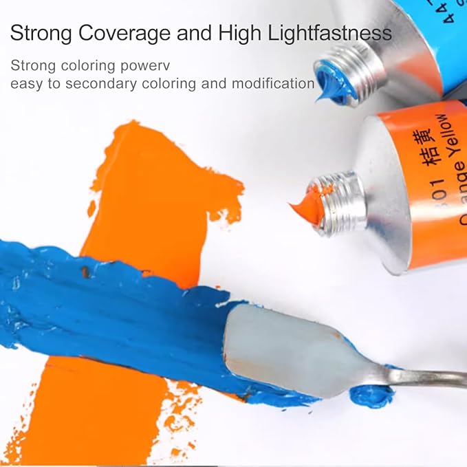 LIGHTWISH Oil Paint,21 Vibrant Oil Colors,50ml Large Tubes, Oil Based Paint for Canvas Painting, Art Supplies for Artist Beginners Adults Students