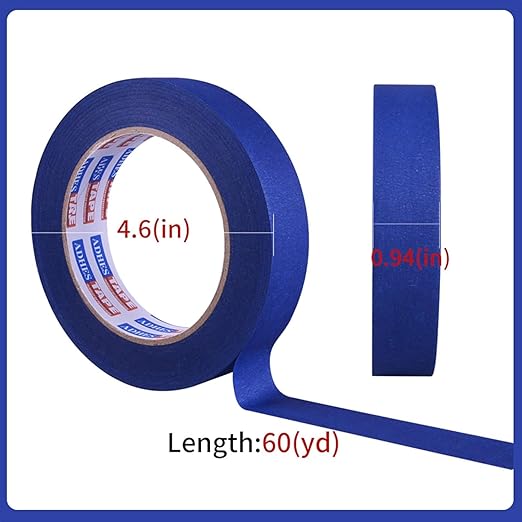 ADHES Blue Painters Tape Blue Tape Painting Tape for Walls,UV Anti,14 Days Clean Remove,0.94nch x 60yard,36Rolls