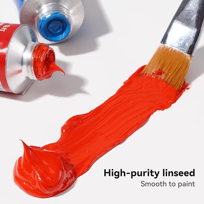 Paul Rubens Oil Paint, 40 Colors*50ml LargeTubes, Professional Oil Based Paint with High Saturation, Creamy Texture, and Consistency,Art Supplies for Artists, Students, Beginners