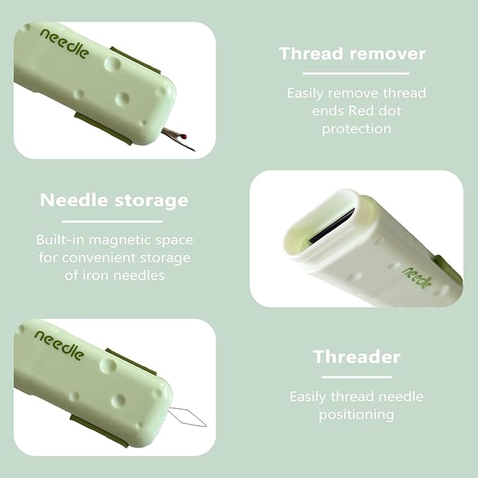 5-in-1 Sewing Kit, Automatic Needle Threader, Seam Ripper, Stitch Guide, Sewing Gauge & Needle Storage | 5-Pack All-in-One Tool Set for Quilting, Mending & DIY Projects