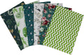 6Pcs Cotton Fabric Squares 20x20 Inch (50x50cm) Pre-Cut Quilt Squares Sheets Patterns Craft Cotton Fabric Bundle for Sewing Quilting Patchwork Crafting Home Décor Handwork (Green)