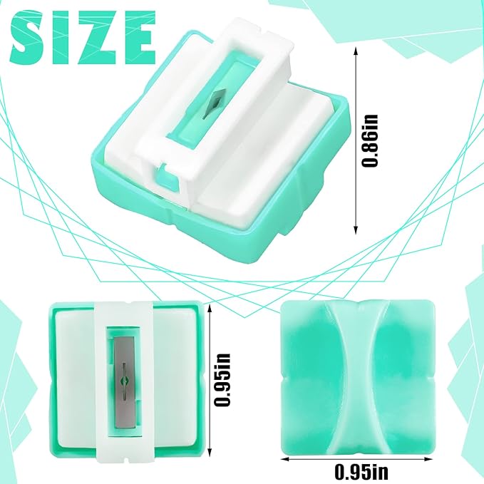 15 Pieces Paper Cutter Replacement Blade with Security Safeguar Paper Trimmer Blades Refill(Mint Green)