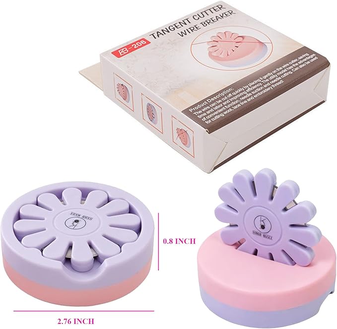 Yushen Thread Cutter Tool for Sewing, Flower Thread Cutting with Stand Quilting Supplies for Sewing Tools Magnetic Pins Holder Chain Piecing Blade Not Removable (Purple Case)
