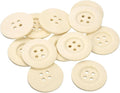 uxcell 30Pcs Large Wooden Buttons, 50mm(2") 4 Hole Round Wood Sewing Button Craft for Sewing DIY Craft Clothing, Natural Wood