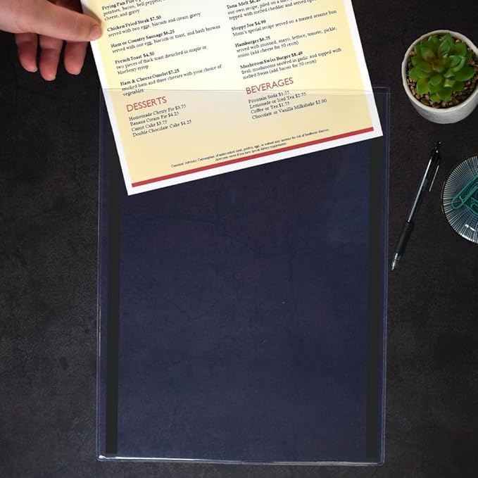 StoreSMART - Heavy Duty Flex-Menu Vinyl Plastic Toploaders - 9" x 12" - Magnetic Back - 50-Pack - PE2996SM-16G-50