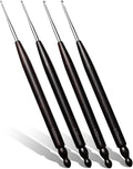 Hssugi Crochet Hooks, 4PCS 1.0mm, 1.25mm, 1.5mm, 1.75mm Small Crochet Hooks for Arthritic Hands, Long Comfortable Crochet Needles for Beginners DIY, Experienced Crochet Lovers