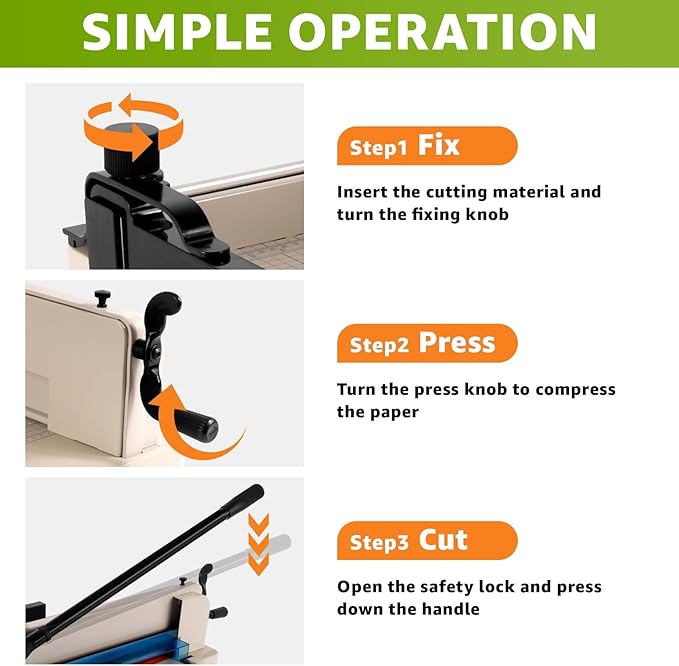 Heavy Duty Paper Cutter 17", Guillotine A3 Paper Cutter, 400 Sheets Capacity Paper Trimmer, Double Safety Protection Durable HSS Blade for Cutting Paper