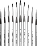 Nicpro 10 PCS Watercolor Paint Brushes, Round Tip Artist Painting Brush Set for Watercolor, Acrylic, Gouache, Inks, Oil and Tempera, 10 Sizes Detail Paint Brush for Fine Art, Craft, Paint by Number