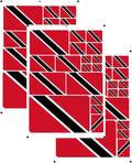 vmcoatdu Trinidad and Tobago Flag Laser Printing Sticker 3 Pcs Decal in Multiple Sizes Stickers (Red Trinidad and Tobago)