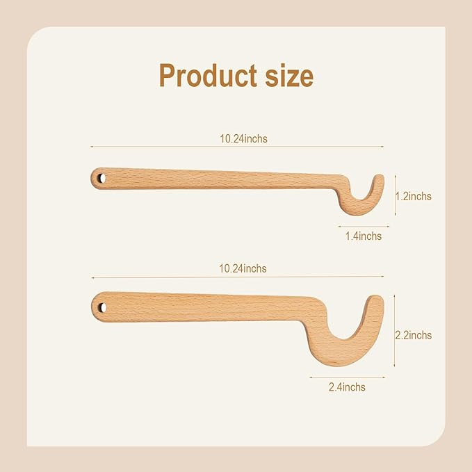 AEROVA 2PCS Wooden Pottery Throwing Tools, Pottery Quick Shaping Tools, Pottery Rim Forming Tools, Long Handle Throwing Assistive Tools, Pottery Shaping and Molding Aid Tools,Clay Throwing Stick(2)