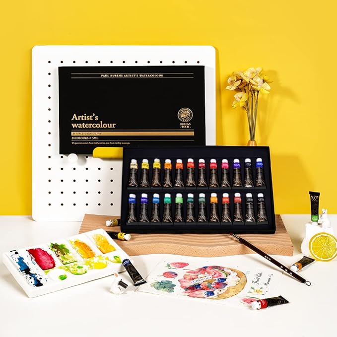 Paul Rubens Artist Watercolor Paint Set,24 * 5 ml Vibrant Colors, Watercolor Tubes for Profesional Artists&Hobbists, Art Supplies for Watercolor Painting, Comic, Illustration, Decoration
